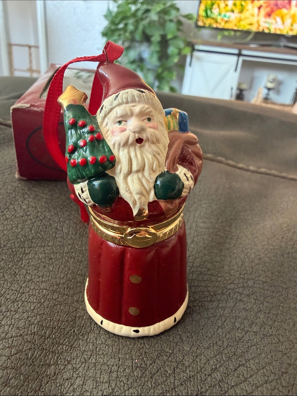 Holiday Santa Claus Ornament - Red and White Christmas Decoration
